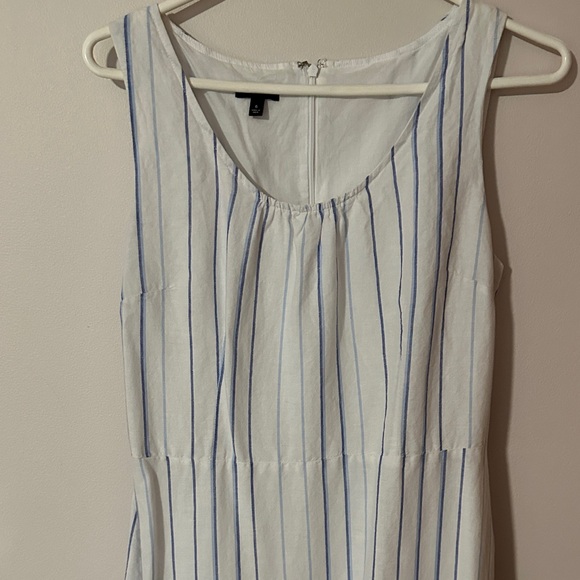Talbots White and Blue Striped Maxi Dress - Picture 4 of 12